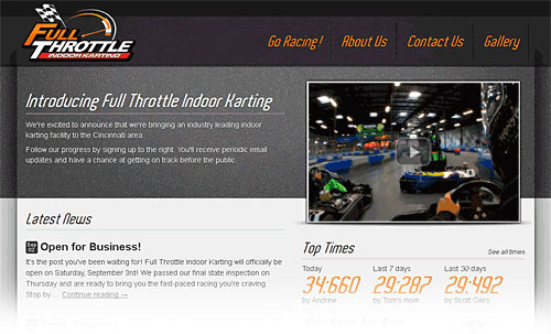 Full Throttle Website Homepage