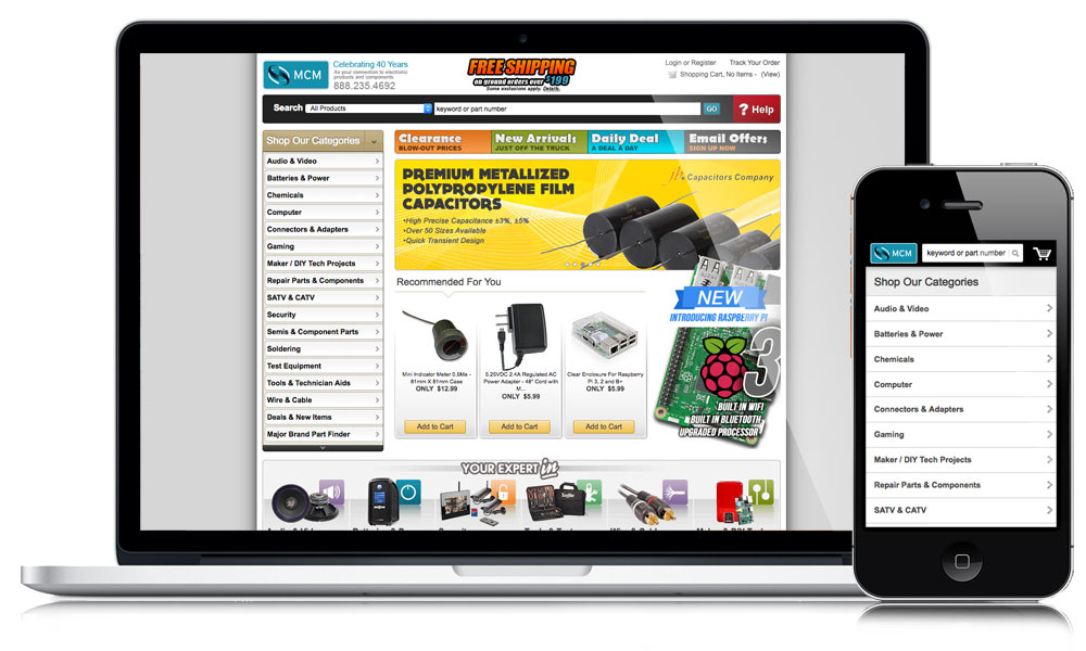 MCM Electronics Website