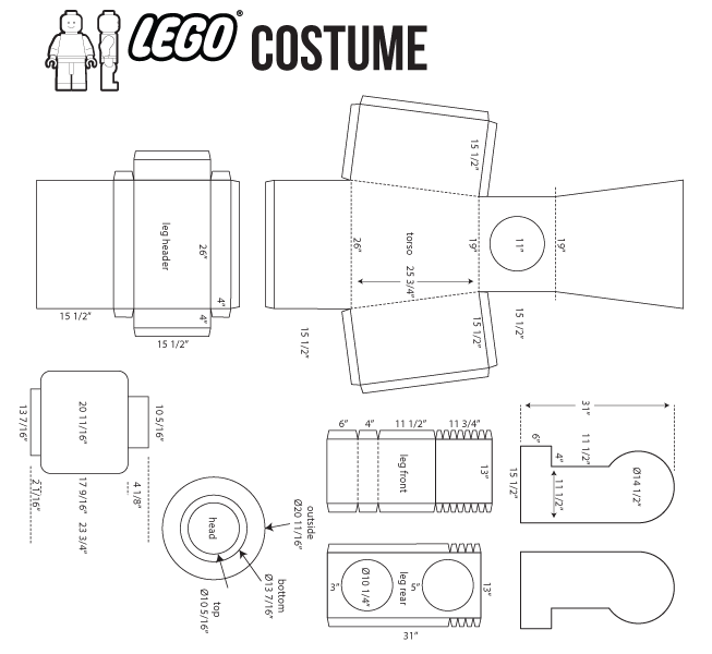 Lego Costume Template
