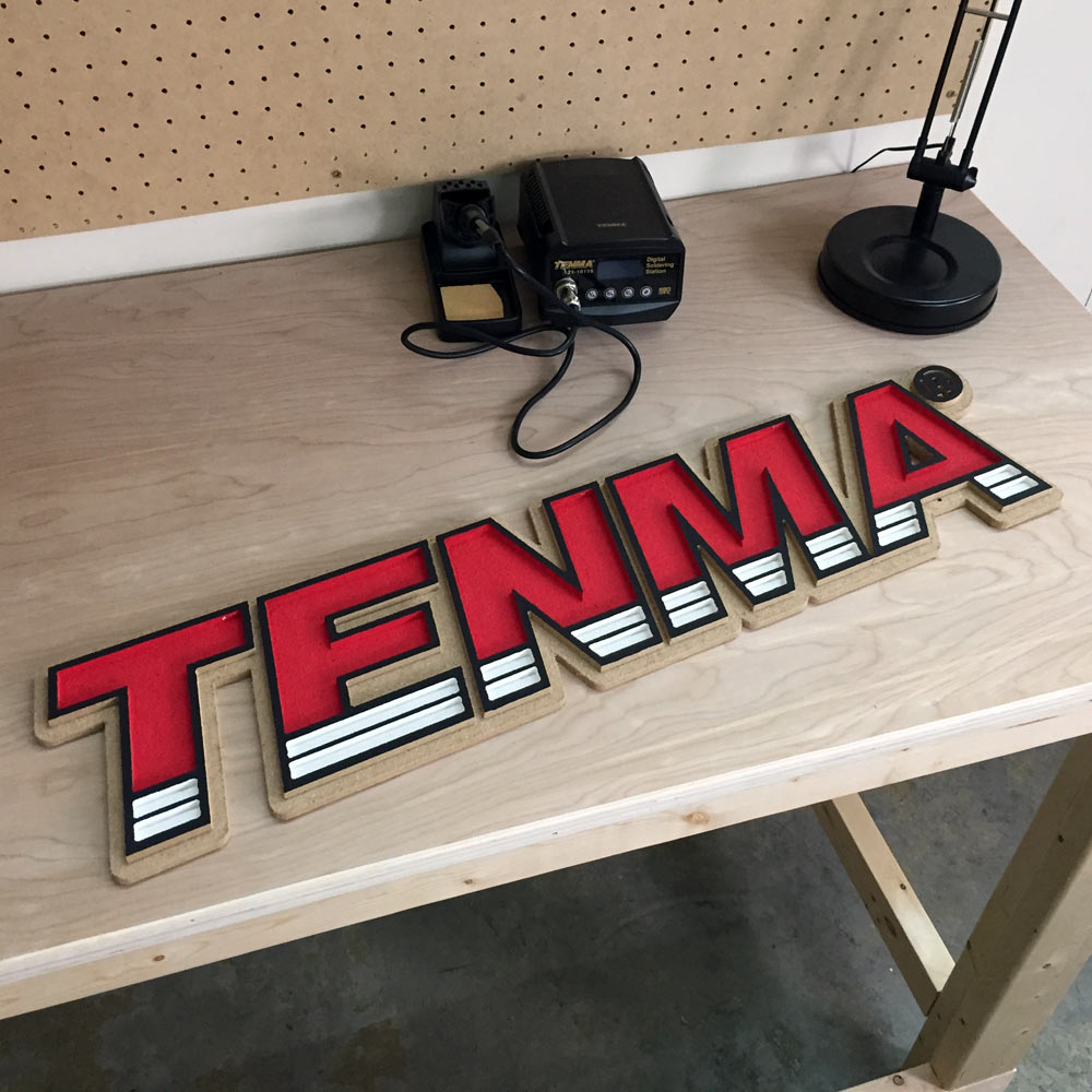 Tenma Sign on Bench