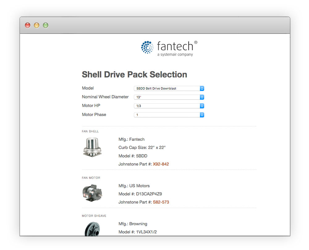 Fantech Part Finder